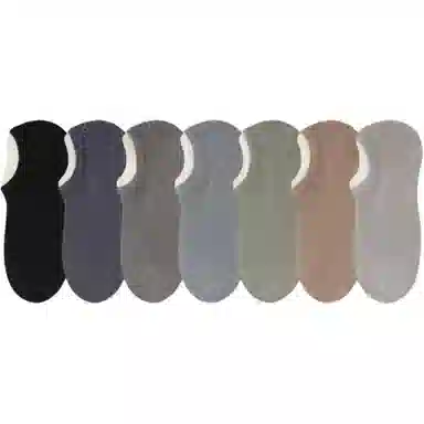 妮轻 防滑纯色简约短袜 男款