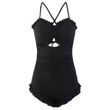 淑好百 纯色时尚舒适连体泳装 女款