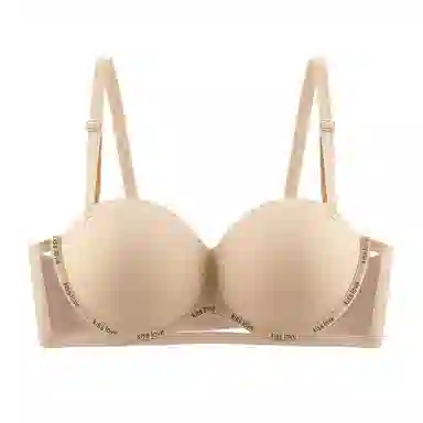 莫代尔 个性简约纯色镂空无痕舒适透气内衣小胸聚拢显大无钢圈胸罩收副乳防下垂隐形美背文胸 女款