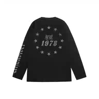 Avansbay Retro Letter Print Long Sleeve Tee