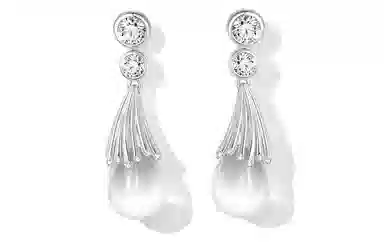 石头记 设计轻奢小众精致 晶体透亮纯净清透氛围感白月光 优雅高级感约会通勤百搭贵气感#好运天然 白水晶 耳环 女款