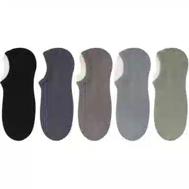妮轻 防滑纯色简约短袜 男款