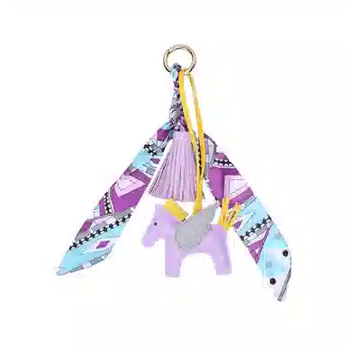 玄唐 高级小飞马流苏穗子小马包包挂饰车钥匙扣 皮革 挂件 男女同款情侣款