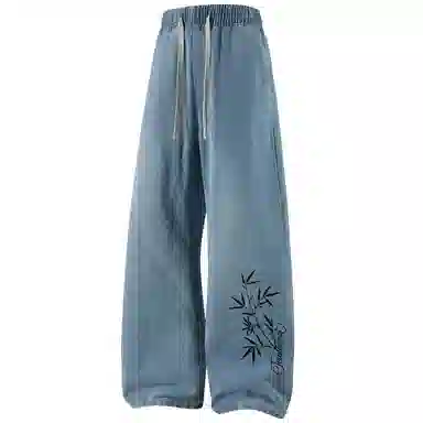 JEANSWEST Vintage Floral Print Jeans