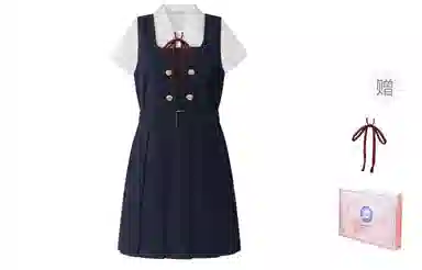 东鲸岁时记 学院风纯色舒适短袖衬衫高腰合身短裙制服 女款 岚樱中