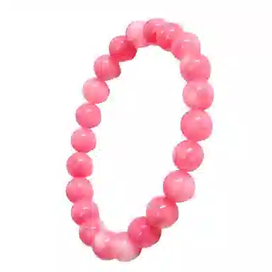 千叶珠宝 樱花雨粉晶果冻体旺桃花精品款天然 粉水晶 手串 男女同款情侣款