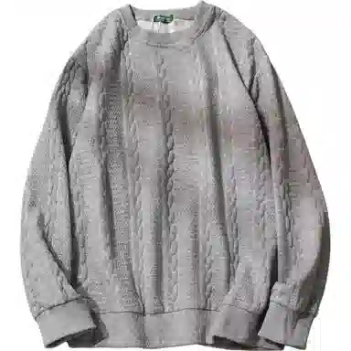 乱步 华夫格圆领秋冬季港风个性潮流宽松卫衣 男女同款