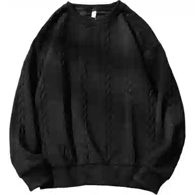 乱步 华夫格圆领秋冬季港风个性潮流宽松卫衣 男女同款