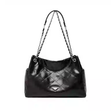 红蜻蜓 菱格链条腋下包时尚潮流 合成革 单肩包 常规 男女同款情侣款 黑色