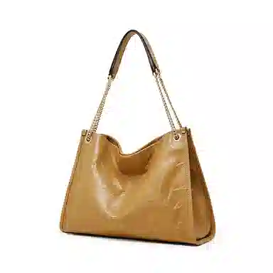 Pierre Cardin Vintage Chain Tote Bag Black Milk Tea