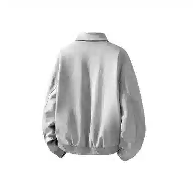 顶峰保罗 美式潮牌翻领麂皮绒工装上衣无性别主义直筒纯色高街宽松大码休闲高级感百搭长袖飞行夹克 男女同款