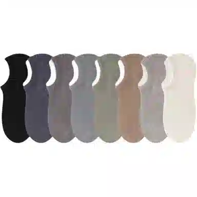 妮轻 防滑纯色简约短袜 男款