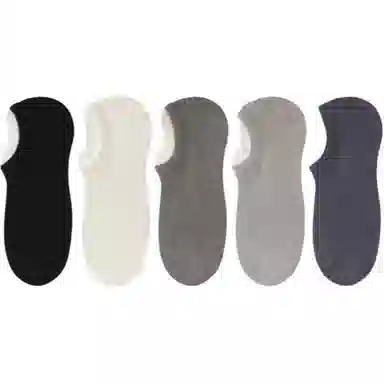 妮轻 防滑纯色简约短袜 男款