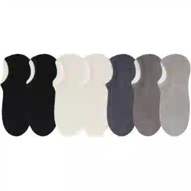 妮轻 防滑纯色简约短袜 男款