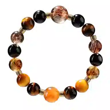 子婳 招财暴富平安顺逐黑金超七多宝小众时尚优雅百搭珠串#好运 黄水晶 手串 男女同款情侣款