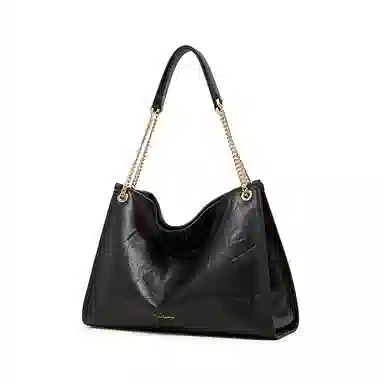 Pierre Cardin Vintage Chain Tote Bag Black Milk Tea