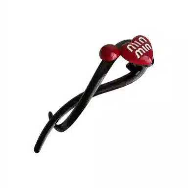 蒙妮 安可拉红色爱心扭扭抓夹一字夹 树脂 发夹 女款