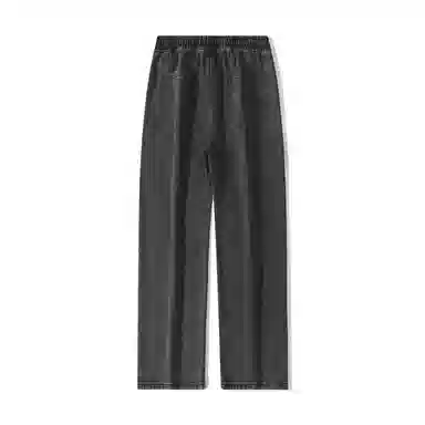 欧迪芬 基础款 宽松直筒垂感高街学院风通勤情侣百搭显高显瘦高级感休闲潮流做旧水洗抽绳褶皱舒适设计牛仔裤 男女同款