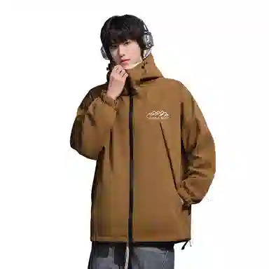 图兰朵  山地户外登山运动休闲宽松连帽百搭夹克外套软壳  防水防风冲锋衣 男女同款