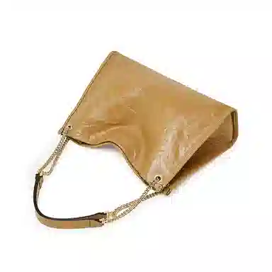 Pierre Cardin Vintage Chain Tote Bag Black Milk Tea