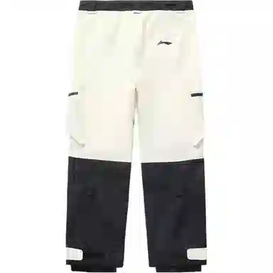 中国李宁 滑雪系列 束脚宽松防水工装运动滑雪裤 男女同款 黑白