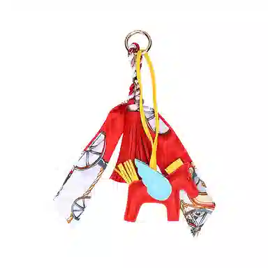 玄唐 高级小飞马流苏穗子小马包包挂饰车钥匙扣 皮革 挂件 男女同款情侣款