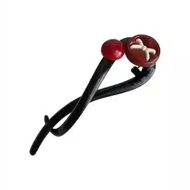 蒙妮 安可拉红色爱心扭扭抓夹一字夹 树脂 发夹 女款