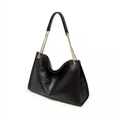 Pierre Cardin Vintage Chain Tote Bag Black Milk Tea