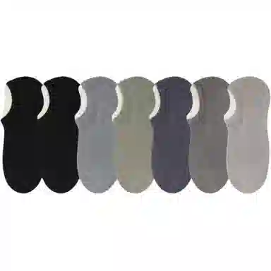 妮轻 防滑纯色简约短袜 男款