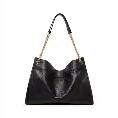 Pierre Cardin Vintage Chain Tote Bag Black Milk Tea