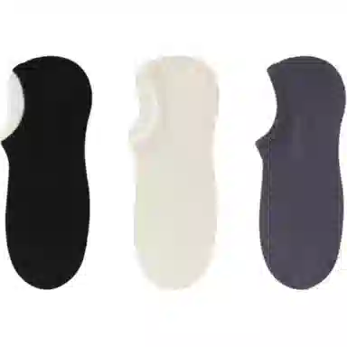 妮轻 防滑纯色简约短袜 男款