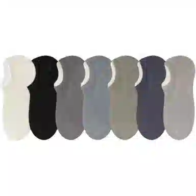 妮轻 防滑纯色简约短袜 男款