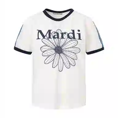 MARDI MERCREDI LINGER TSHIRT FLOWERMARDI_IVORY NAVY SS25T