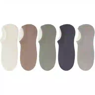 妮轻 防滑纯色简约短袜 男款