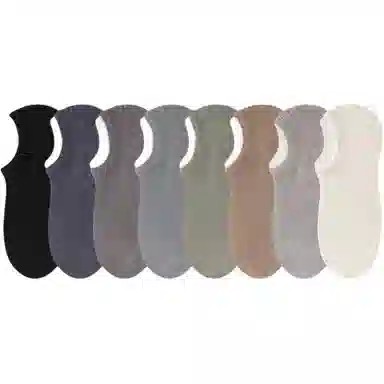 妮轻 防滑纯色简约短袜 男款