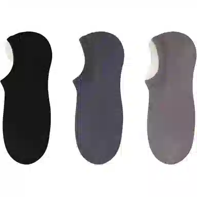 妮轻 防滑纯色简约短袜 男款