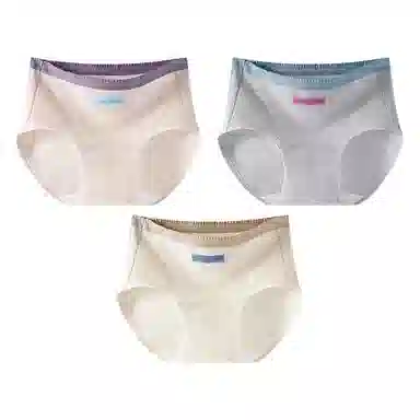 二三二三 竖纹亲肤柔软舒适透气吸汗无痕隐形防夹臀简单清爽日常百搭三角内裤 女款