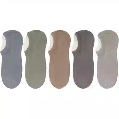 妮轻 防滑纯色简约短袜 男款