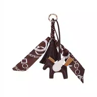 玄唐 高级小飞马流苏穗子小马包包挂饰车钥匙扣 皮革 挂件 男女同款情侣款
