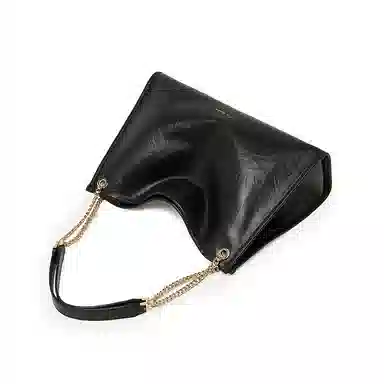 Pierre Cardin Vintage Chain Tote Bag Black Milk Tea