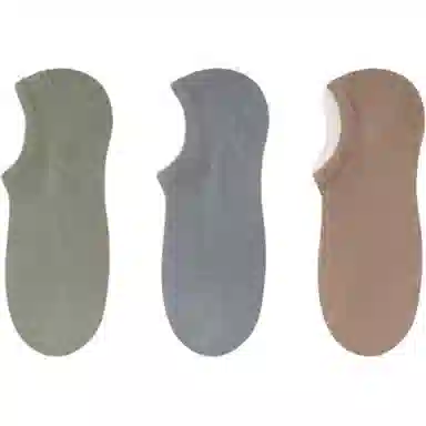 妮轻 防滑纯色简约短袜 男款