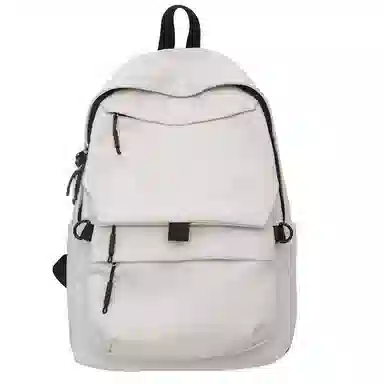 單倉 韩系简约字母印花设计学院风背包初高中学生大容量轻便耐磨书包 尼龙 双肩包 常规 男女同款情侣款 白色/红色/卡其色/绿色/黑色