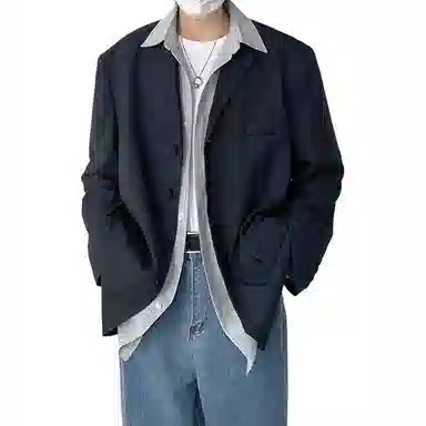 冈哉 复古日系小格子中性款休闲外套垂感多粒单排扣百搭个性潮搭潮流潮牌时尚慵懒感日常通勤柔软舒适亲肤便服单西西装 男女同款