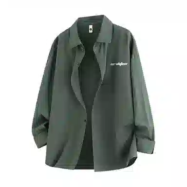 欧迪芬 基础款纯色多巴胺色系舒适简约时尚户外出行日常通勤经典学院风百搭无性别主义长袖翻领单排扣情侣休闲宽松衬衫 男女同款