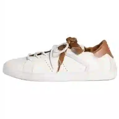 Miu Miu Ruches Leather Sneakers White Brown