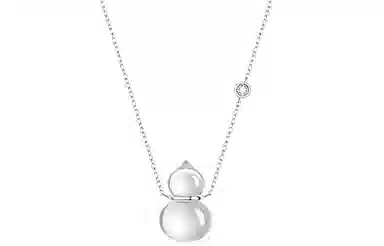 石头记 葫芦锁骨链 福禄满满 清透氛围感白月光 优雅高级感#好运天然 白水晶 项链 女款