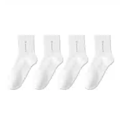 兰缪 四季款秋冬保暖加厚柔软亲肤纯色棉袜子情侣款透气防滑跑步运动休闲耐磨抗起球百搭中筒袜 男女同款 五双礼袋装