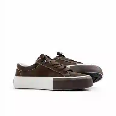 T628 Synthetic Leather Retro Low Sneakers