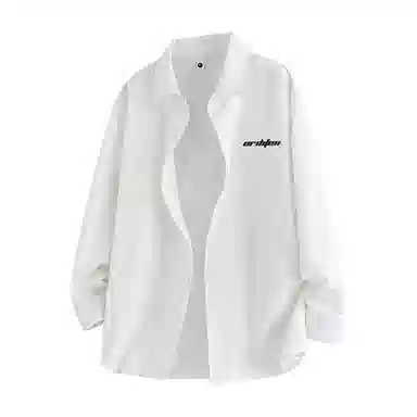 欧迪芬 基础款纯色多巴胺色系舒适简约时尚户外出行日常通勤经典学院风百搭无性别主义长袖翻领单排扣情侣休闲宽松衬衫 男女同款