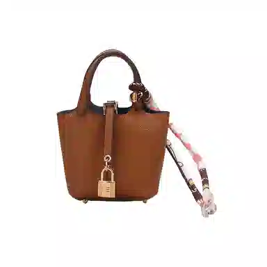 玄唐 迷你菜篮子包包车内后视镜高档耳机包时尚可储物 皮革 挂件 女款